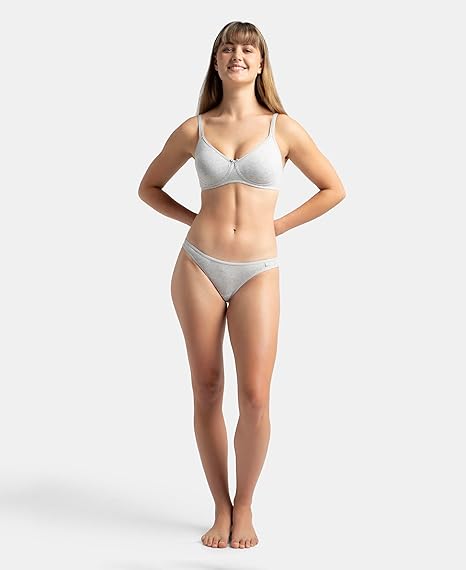 Jockey 1722 Women’s Wirefree Cotton Bra – Medium Coverage Everyday Fit with Shaper Panel & Adjustable Straps